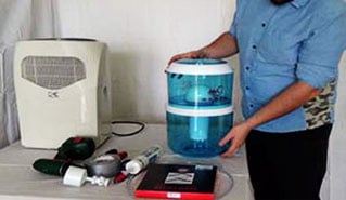 True distillation process vs. water collection procedure of a dehumidifier