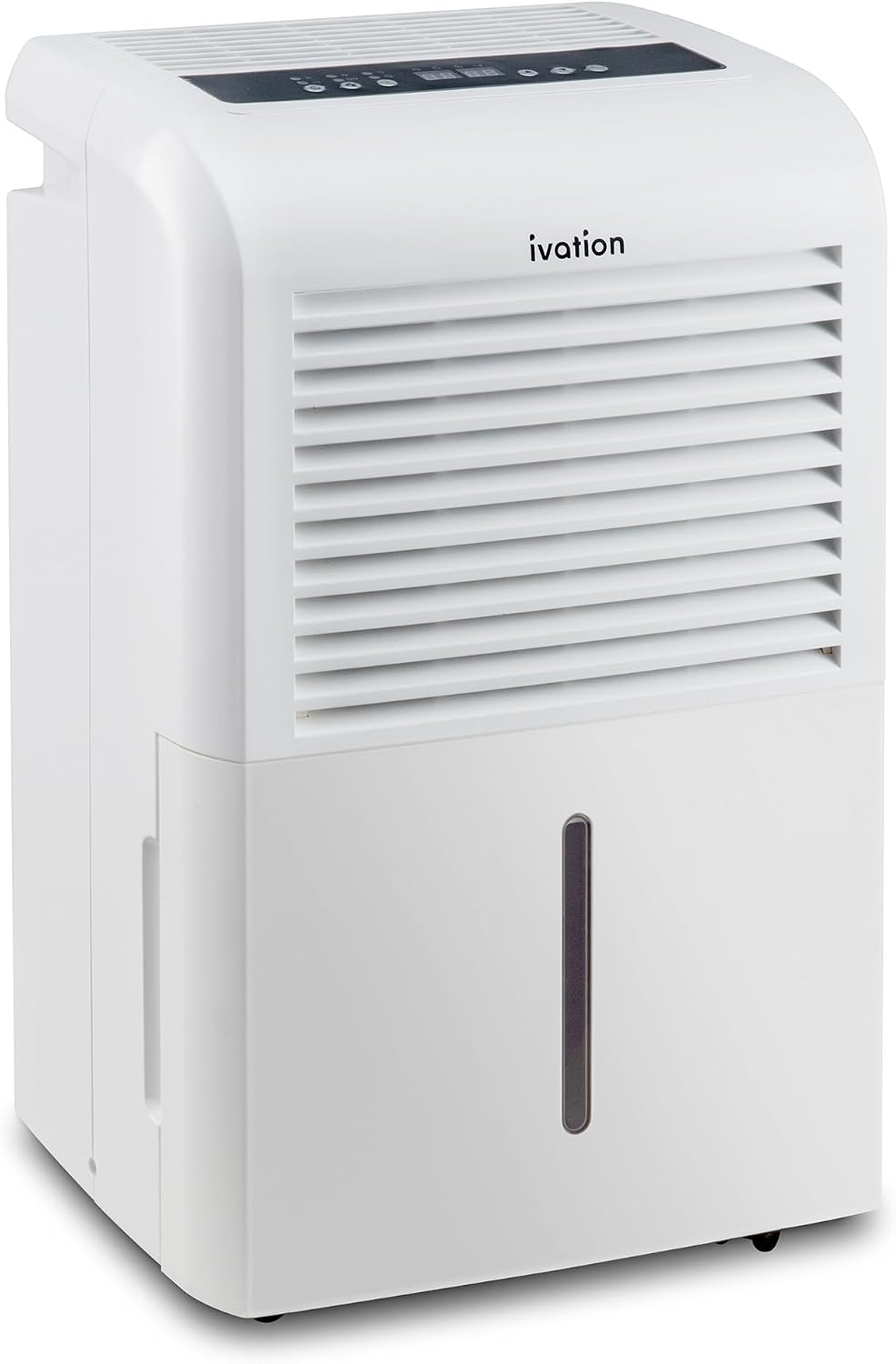 Portable room dehumidifier with a removable water bucket