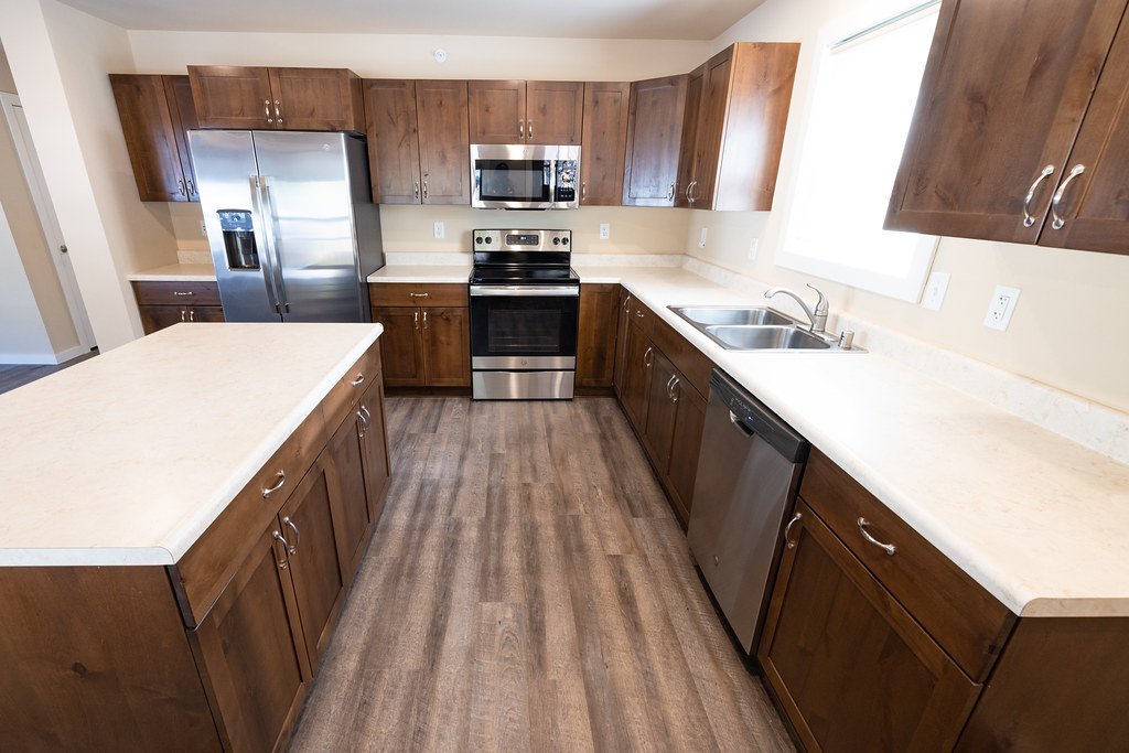 Open kitchen and living space in a modern home